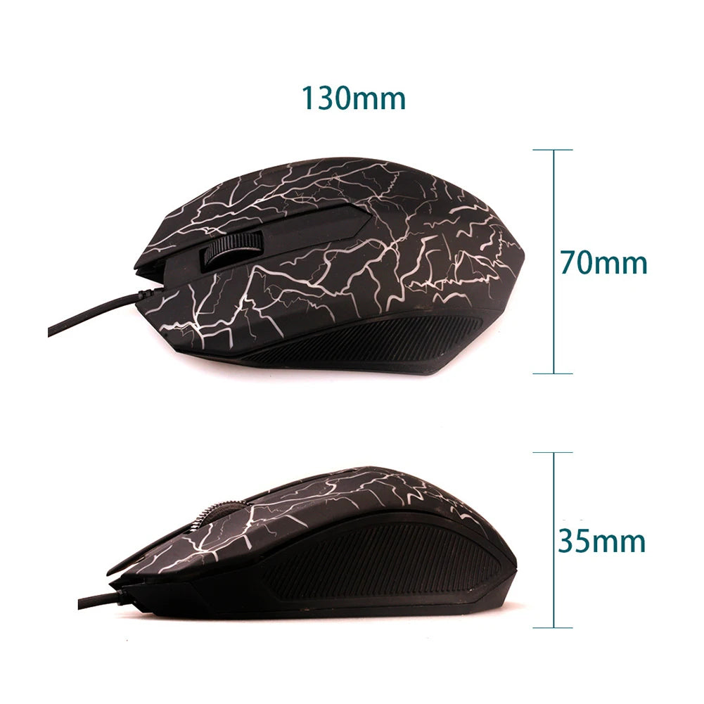 Protable Wired Gaming Mouse USB Port Ergonomic 2400 DPI Adjustable RGB Optical Comfortable Grip for Gaming Computer Accessories