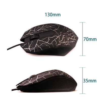 Protable Wired Gaming Mouse USB Port Ergonomic 2400 DPI Adjustable RGB Optical Comfortable Grip for Gaming Computer Accessories