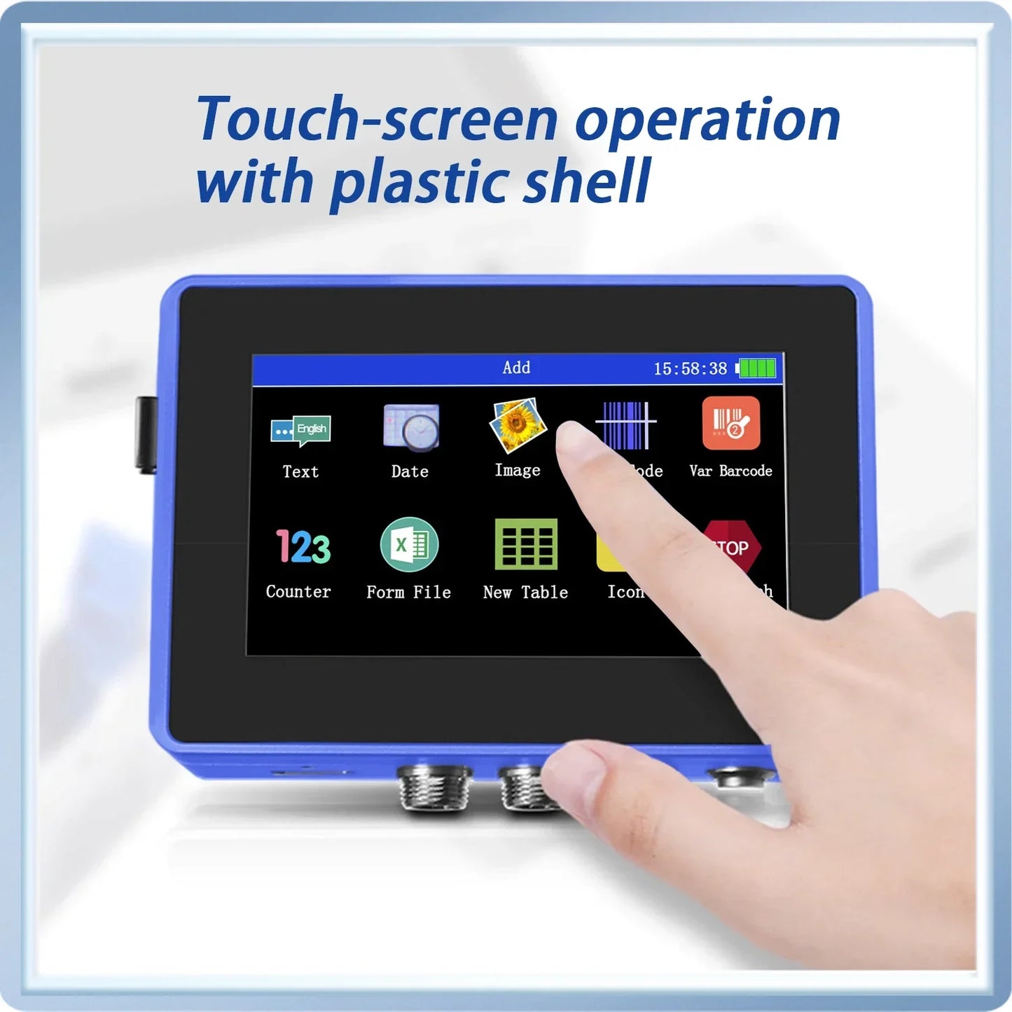 DCODE 130PLUS Industrial Online Inkjet Printer 12.7/25.4mm Nozzle with Plastic Shell QR Barcode Batch Number Logo Date Printer