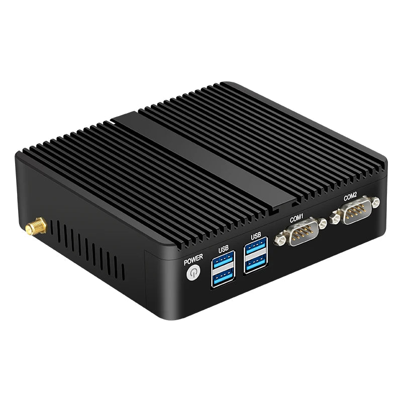 Fanless Mini Industrial PC Intel Celeron N5095 2x RS232 Serial Ports 2x Gigabit Ethernet Mini-PCIe Expansion Windows Linux