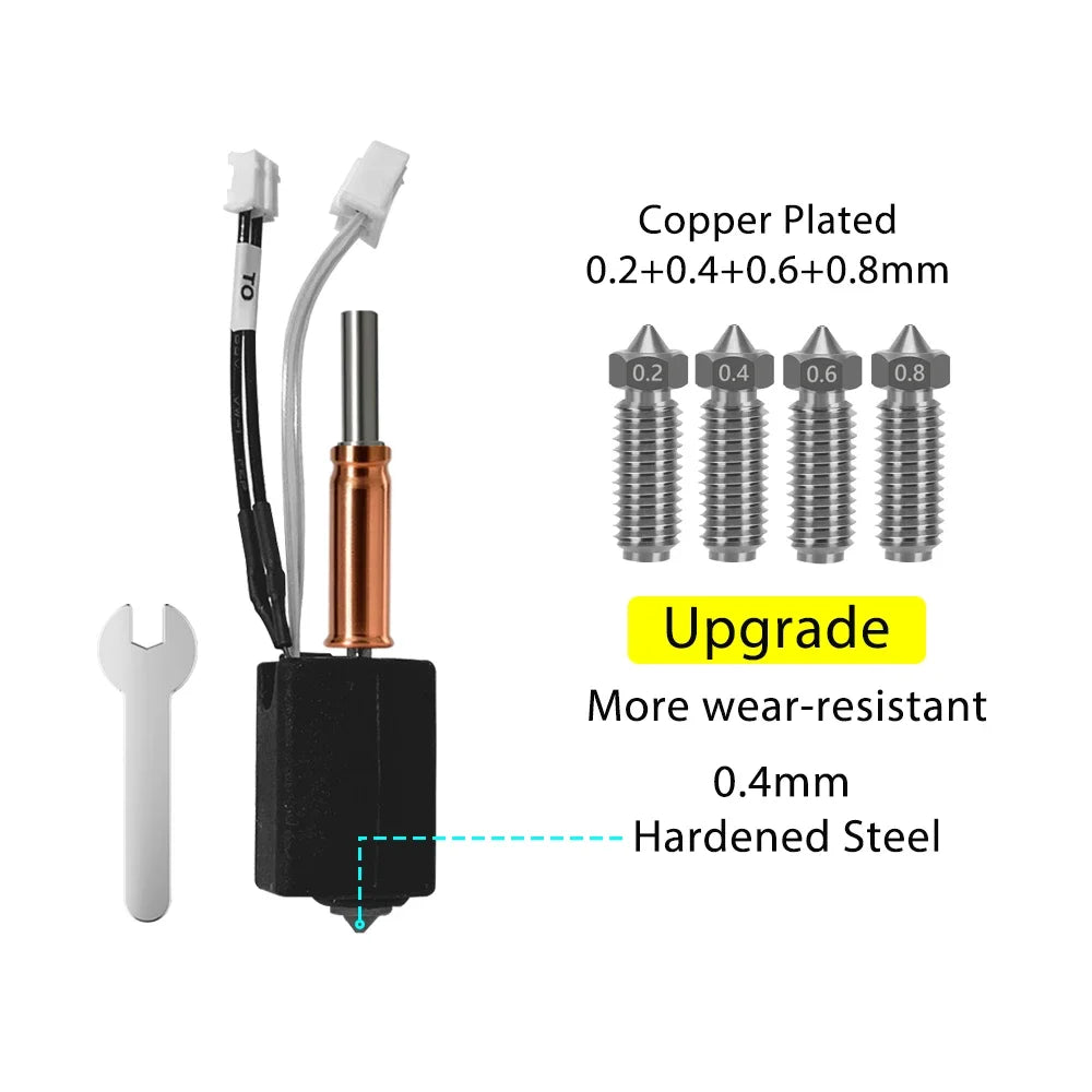 For Anycubic Kobra 3 V2 hotend 0.4mm Hardened Steel Brass Nozzle, Kobra 3 V2 Combo Accessories
