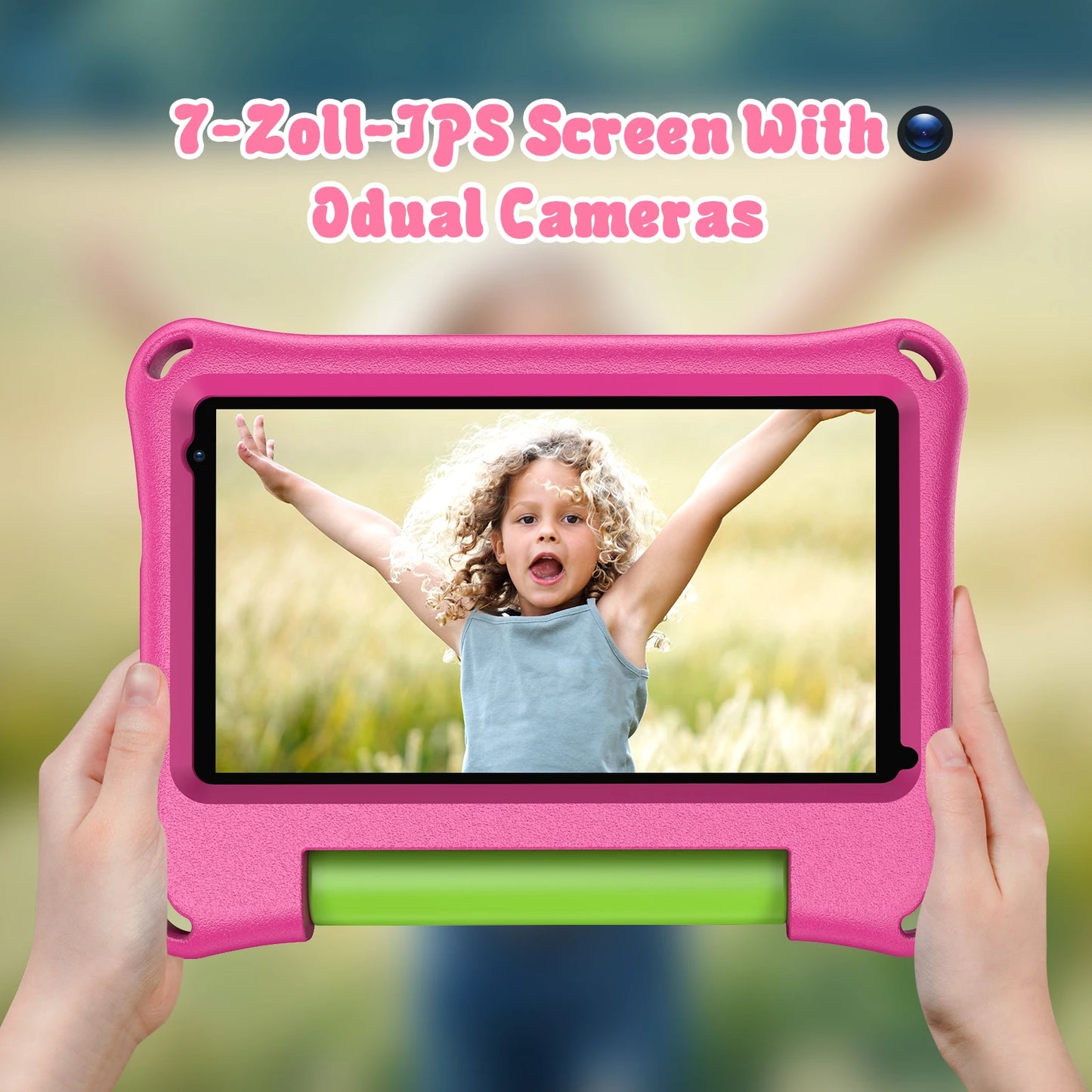 Kids Tablet 7 Inch tablet for toddlers, Android OS with 2 GB RAM and 32 GB storage, with WiFi, dual camera, child safety mode
